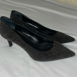 Fratelli Rossetti Italian Leather Black sparkle heels size 39/8.5